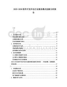 2025-2030软件开发外包行业服务模式创新分析报告