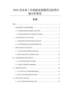 2026及未来5年角度成型器项目投资价值分析报告