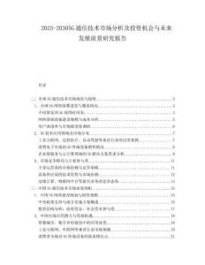 2025-20305G通信技术市场分析及投资机会与未来发展前景研究报告