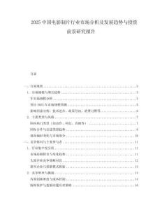 2025中国电影制片行业市场分析及发展趋势与投资前景研究报告