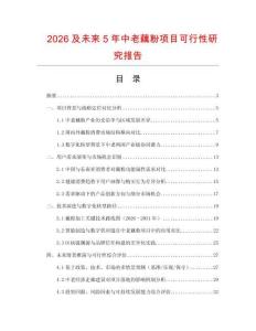 2026及未来5年中老藕粉项目可行性研究报告