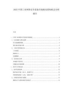 2025中国工业网络安全设备市场格局重构机会分析报告