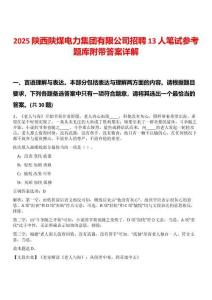 2025陕西陕煤电力集团有限公司招聘13人笔试参考题库附带答案详解