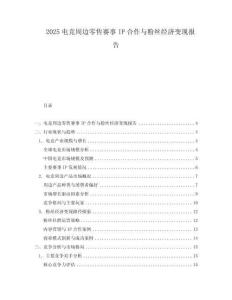 2025电竞周边零售赛事IP合作与粉丝经济变现报告