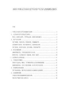 2025中国元宇宙社交平台用户行为与变现模式报告