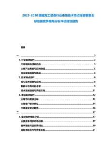 2025-2030挪威海工装备行业市场技术特点投资要素全球范围竞争格局分析评估规划报告