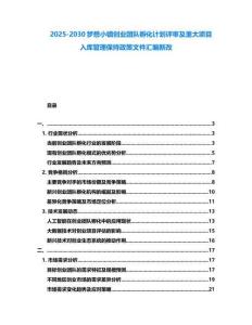 2025-2030梦想小镇创业团队孵化计划评审及重大项目入库管理保持政策文件汇编新改