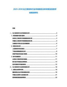 2025-2030化工新材料行业市场现状分析供需及投资评估规划研究