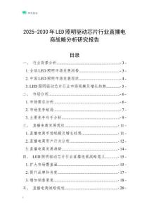 2025-2030年LED照明驱动芯片行业直播电商战略分析研究报告
