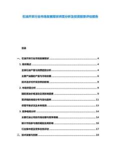 石油开采行业市场发展现状供需分析及投资前景评估报告