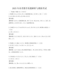 2025年高考数学真题解析与模拟考试