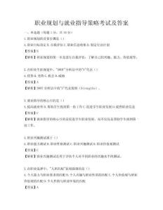 职业规划与就业指导策略考试及答案