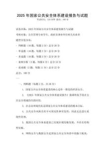 2025年国家公共安全体系建设报告与试题
