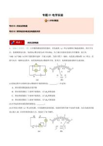 专题01 电学实验（2大考点）（解析版）