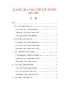 2026及未来5年液压直轨机项目可行性研究报告