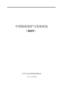 中国版权保护与发展状况（2025）