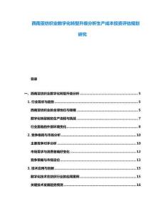 西南亚纺织业数字化转型升级分析生产成本投资评估规划研究