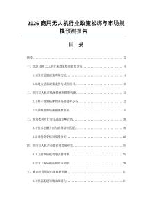 2026商用无人机行业政策松绑与市场规模预测报告
