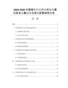 2026-2030中国保险经纪行业市场发展分析及发展趋势与投资前景研究报告