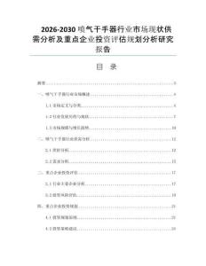 2026-2030喷气干手器行业市场现状供需分析及重点企业投资评估规划分析研究报告