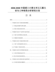 2026-2030中国感应小便斗市场发展现状与竞争格局分析研究报告