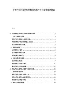 中国钙钛矿光伏组件稳定性提升与商业化前景报告