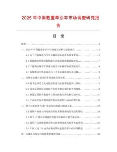 2025年中国载重牵引车市场调查研究报告
