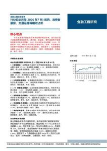 行业轮动月报(2026年7月)：医药、消费者服务、交通运输等相对占优