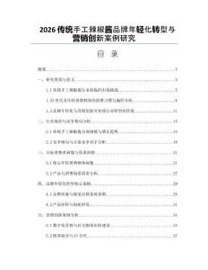 2026传统手工辣椒酱品牌年轻化转型与营销创新案例研究
