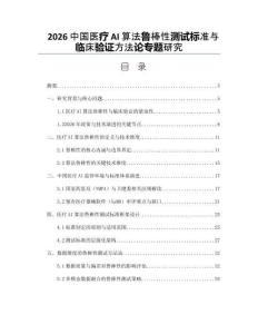 2026中国医疗AI算法鲁棒性测试标准与临床验证方法论专题研究