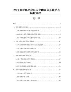 2026集成电路材料安全库存体系建立与风险管理