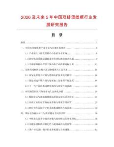 2026及未来5年中国双排母线框行业发展研究报告