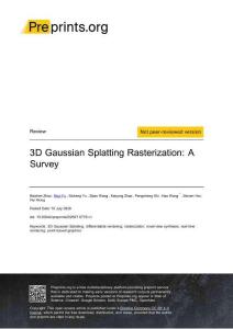 3D 高斯泼溅光栅化综述 3D Gaussian Splatting Rasterization  A Survey