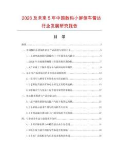 2026及未来5年中国数码小屏倒车雷达行业发展研究报告