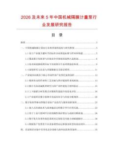 2026及未来5年中国机械隔膜计量泵行业发展研究报告
