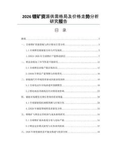 2026锂矿资源供需格局及价格走势分析研究报告