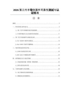 2026第三代半导体器件可靠性测试与认证标准