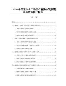 2026中国液体化工物流行业协会发展现状与职能优化报告