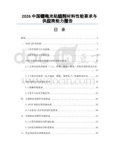 2026中国锂电池粘结剂材料性能要求与供应商能力报告