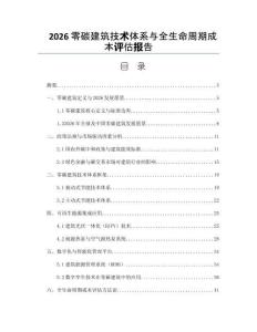 2026零碳建筑技术体系与全生命周期成本评估报告