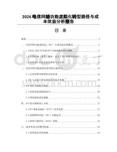 2026电信网络功能虚拟化转型路径与成本效益分析报告