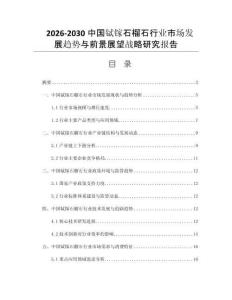 2026-2030中国铽镓石榴石行业市场发展趋势与前景展望战略研究报告