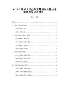 2026土壤修复行业政策环境与关键技术突破方向研究报告