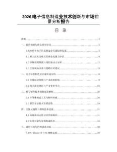 2026电子信息制造业技术创新与市场前景分析报告