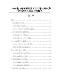 2026电力电子器件第三代半导体材料产业化进程与良率控制报告