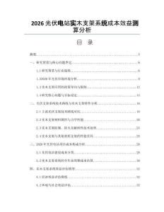 2026光伏电站实木支架系统成本效益测算分析