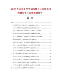 2026及未来5年中国活性白土市场现状数据分析及前景预测报告.docx