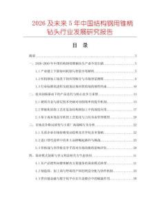 2026及未来5年中国结构钢用锥柄钻头行业发展研究报告