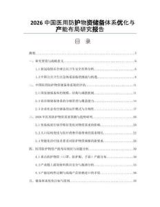 2026中国医用防护物资储备体系优化与产能布局研究报告
