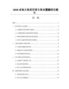 2026金融大数据挖掘与精准营销模型优化